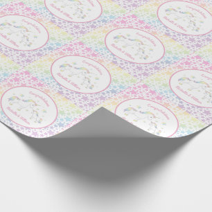 Unicorn Baby Shower Rainbow Pastel Wrapping Paper