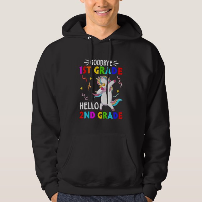Unicorn Back To School Hello Second Grade Goodbye  Hoodie (Front)