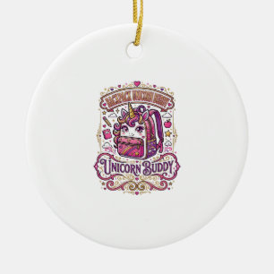 Unicorn Backpack Unicorn Buddy Stylish Merch Desig Ceramic Ornament