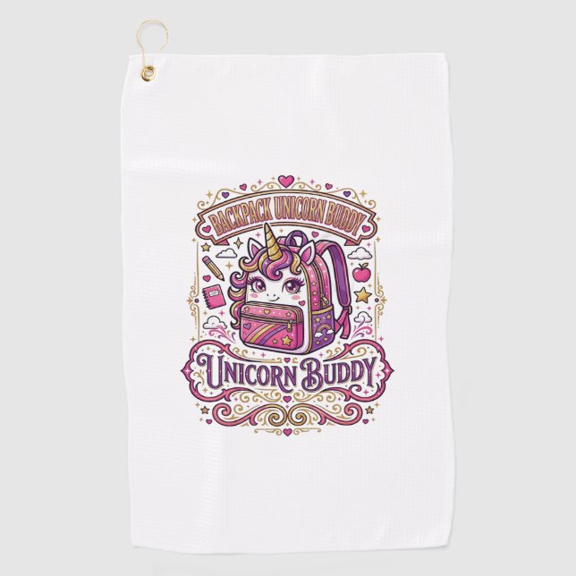 Unicorn Backpack Unicorn Buddy Stylish Merch Desig Golf Towel (Front)