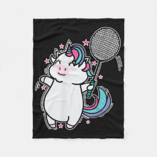Unicorn Badminton Fleece Blanket