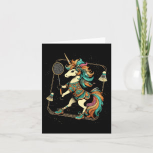 Unicorn Badminton Player Shuttle  Card