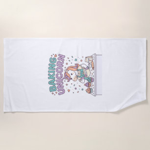 Unicorn Baking Unicorn Trendy Product Graphic_1 Beach Towel