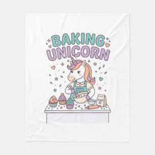 Unicorn Baking Unicorn Trendy Product Graphic_1 Fleece Blanket