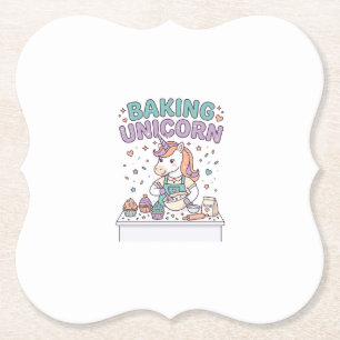 Unicorn Baking Unicorn Trendy Product Graphic_1 Paper Coaster