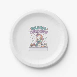 Unicorn Baking Unicorn Trendy Product Graphic_1 Paper Plate