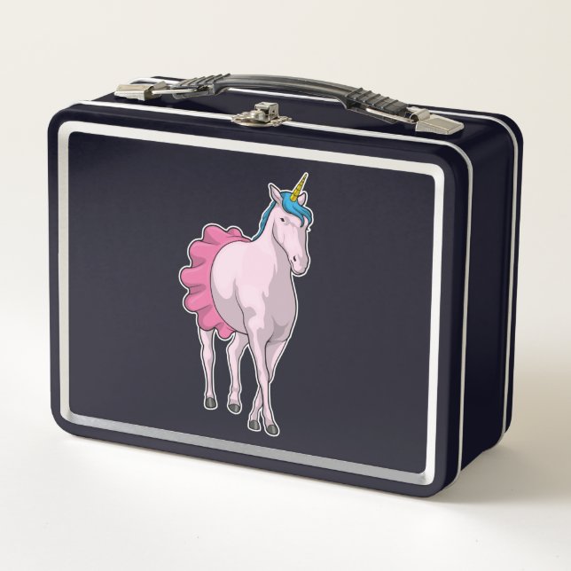 Unicorn Ballerina Ballet Metal Lunch Box (Front)