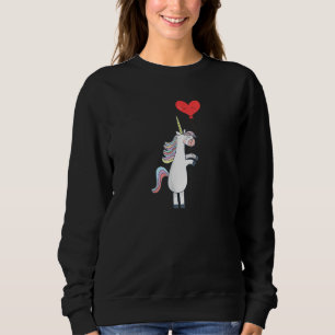 Unicorn Balloon Love Heart Valentines Day S Sweatshirt