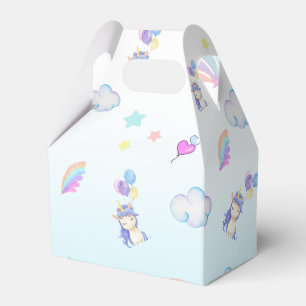 Unicorn balloon rainbow gradient birthday party favour box