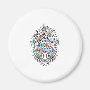 Unicorn Baseball Horn Power Kawaii Vector Design_1 Magnet