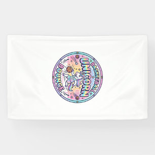Unicorn Basketball Unicorn Bounce Funny Shirt Grap Banner