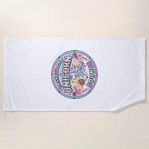 Unicorn Basketball Unicorn Bounce Funny Shirt Grap Beach Towel