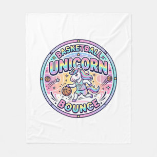 Unicorn Basketball Unicorn Bounce Funny Shirt Grap Fleece Blanket