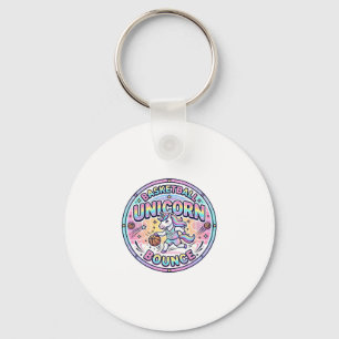 Unicorn Basketball Unicorn Bounce Funny Shirt Grap Key Ring