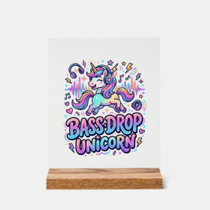 Unicorn Bass Drop Unicorn Gift Idea Typography Des Acrylic Sign