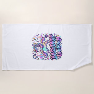 Unicorn Bass Drop Unicorn Gift Idea Typography Des Beach Towel