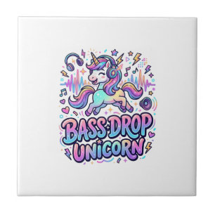 Unicorn Bass Drop Unicorn Gift Idea Typography Des Ceramic Tile