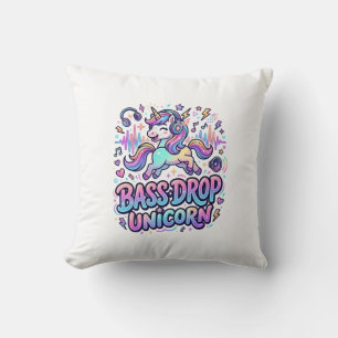 Unicorn Bass Drop Unicorn Gift Idea Typography Des Cushion