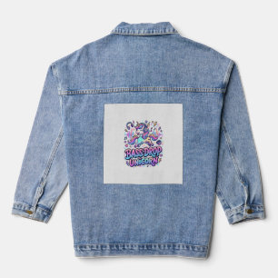 Unicorn Bass Drop Unicorn Gift Idea Typography Des Denim Jacket