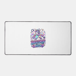 Unicorn Bass Drop Unicorn Gift Idea Typography Des Desk Mat