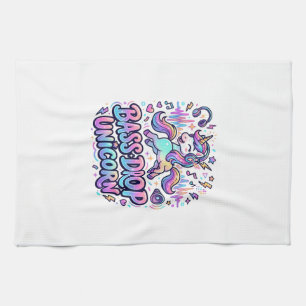 Unicorn Bass Drop Unicorn Gift Idea Typography Des Tea Towel