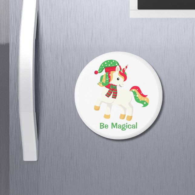 Unicorn Be Magical Cute Christmas Unicorn Girly Magnet (Creator Uploaded)