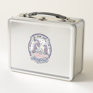 Unicorn Be Your Own Kind of Magical Playful Cute G Metal Lunch Box