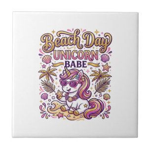 Unicorn Beach Day Unicorn Babe Stylish Zazzle Desi Ceramic Tile