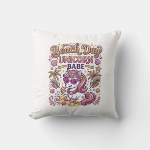 Unicorn Beach Day Unicorn Babe Stylish Zazzle Desi Cushion