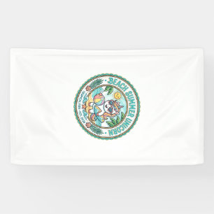 Unicorn Beach Summer Unicorn POD Ready Apparel Gra Banner