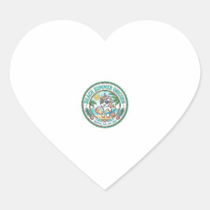 Unicorn Beach Summer Unicorn POD Ready Apparel Gra Heart Sticker