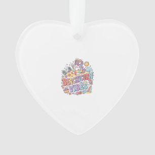 Unicorn Beachicorn Vibes Whimsical White Backgroun Ornament
