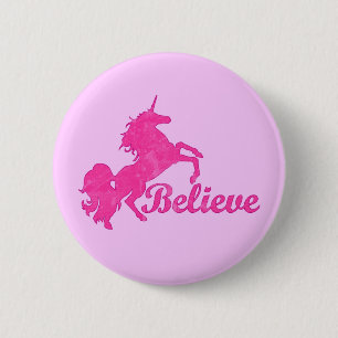 Unicorn, Believe 6 Cm Round Badge