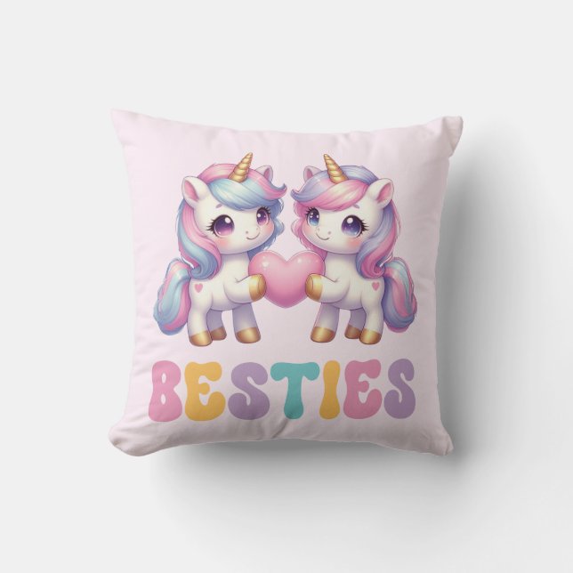 Unicorn Besties Best Friends Forever Cushion (Front)