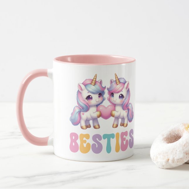 Unicorn Besties Best Friends Forever Mug (With Donut)