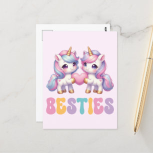 Unicorn Besties Best Friends Forever Postcard