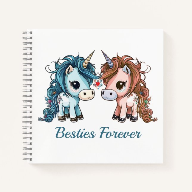 Unicorn Besties Forever   Notebook (Front)