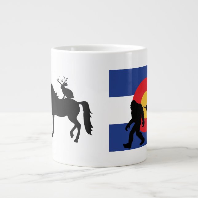 Unicorn, Bigfoot and Jackalope Large Coffee Mug (Front)