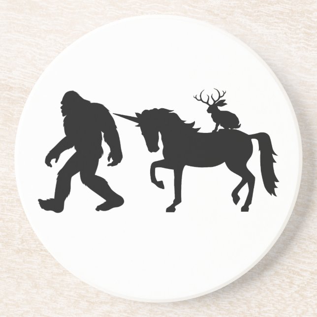 Unicorn, Bigfoot, Jackalope Coaster (Front)