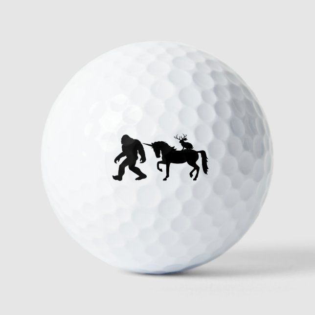 Unicorn, Bigfoot, Jackalope Golf Balls (Front)
