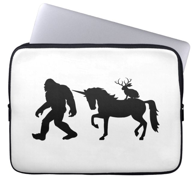Unicorn, Bigfoot, Jackalope Laptop Sleeve (Front)