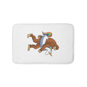 Unicorn Bigfoot Sasquatch Pool Party Boys Girls Fu Bath Mat