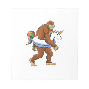 Unicorn Bigfoot Sasquatch Pool Party Boys Girls Fu Notepad