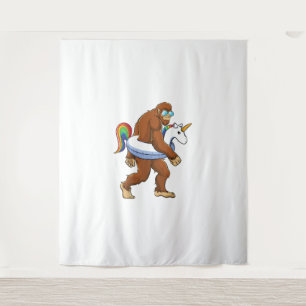 Unicorn Bigfoot Sasquatch Pool Party Boys Girls Fu Tapestry
