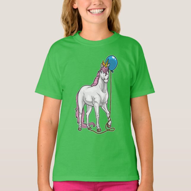 Unicorn Birthday Balloon T-Shirt (Front)