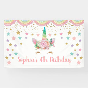 Unicorn Birthday Banner Personalized name