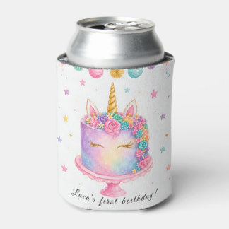 Unicorn Birthday Can Cooler