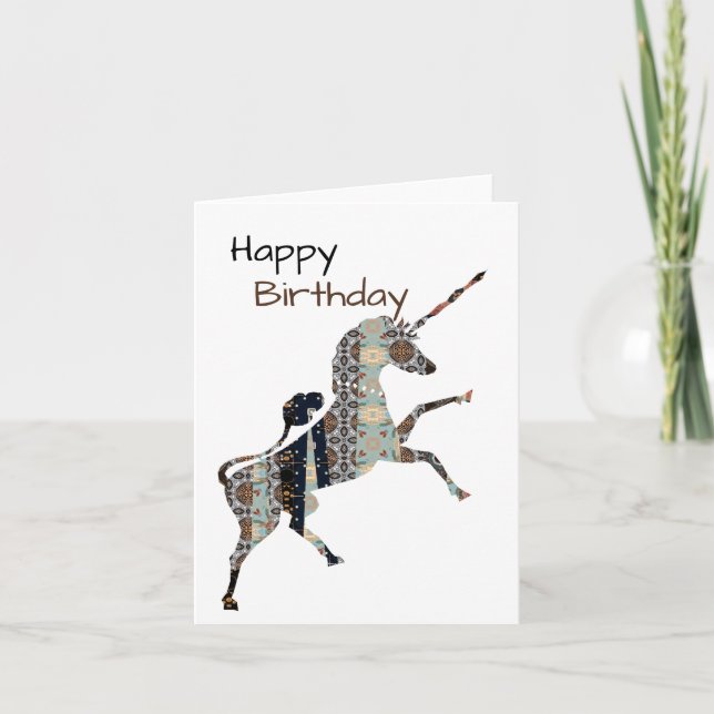 Unicorn Birthday  Card (Front)