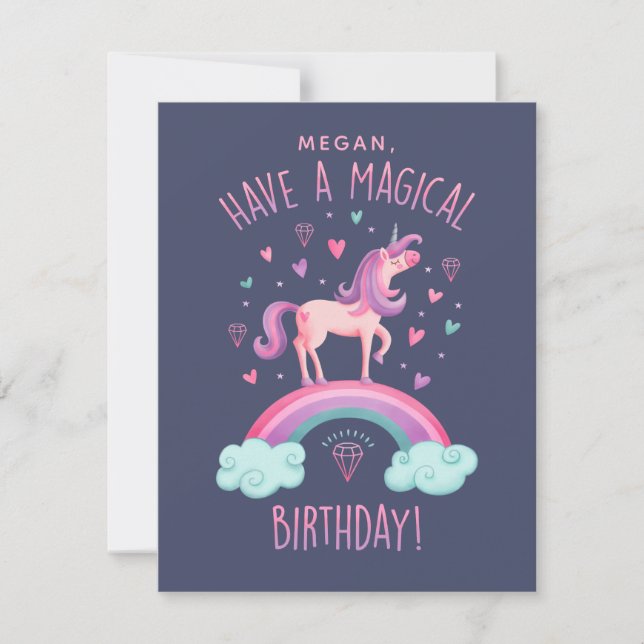 Unicorn Birthday Card (Front)