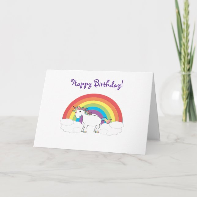 Unicorn birthday card (Front)